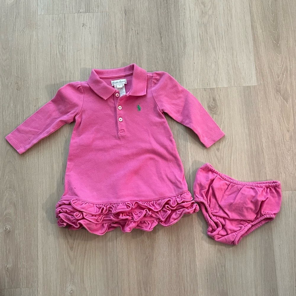 Ralph Lauren Pink Polo Shirt with Green Logo